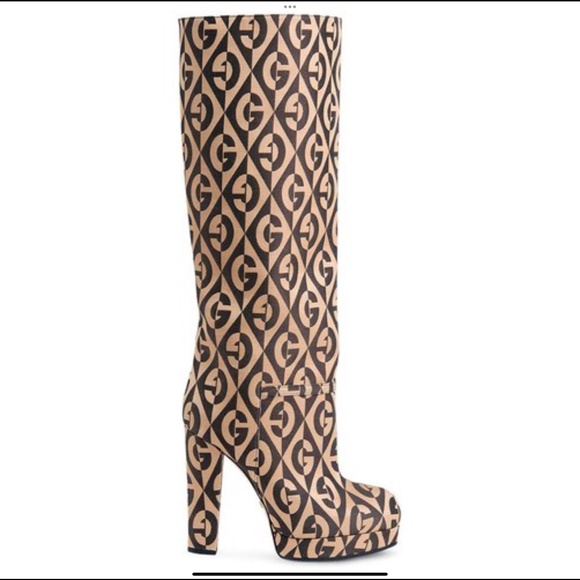 Gucci G Rhombus Platform Boots - Picture 1 of 8